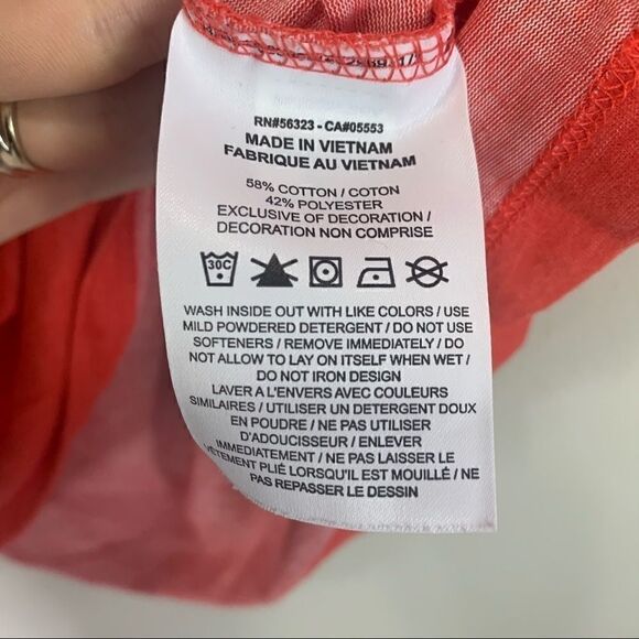 Nike medium t shirt coral white Nike words (C1) - Picture 5 of 7